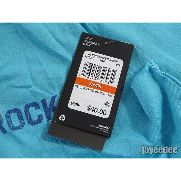 UNDER ARMOUR PROJECT ROCK BRAHMA BULL TANK 1373787-433 GLACIER BLUE/MIRAGE S - Picture 6 of 6